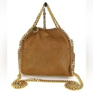 Stella McCartney Brown Chain-Trim Shoulder Bag